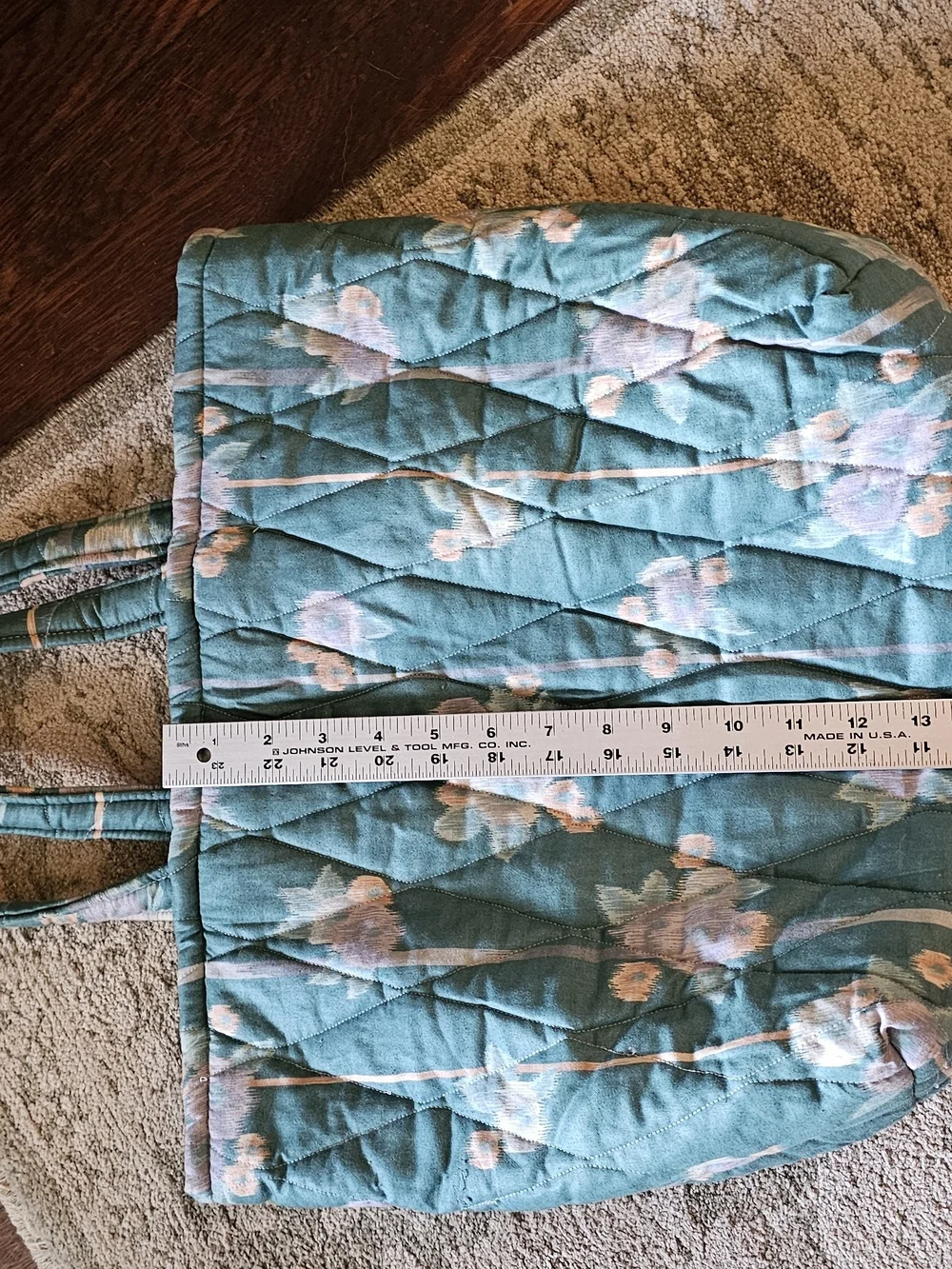 Vintage Ellen Originals Quilted Floral Tote Bag Made in USA Boho